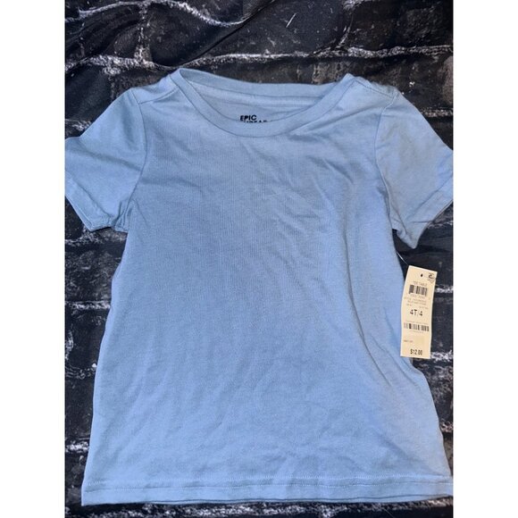 Epic Threads Toddler Boys Solid Basic Tee - Blue Ash Stone, Size 4T, NWT - Picture 1 of 3